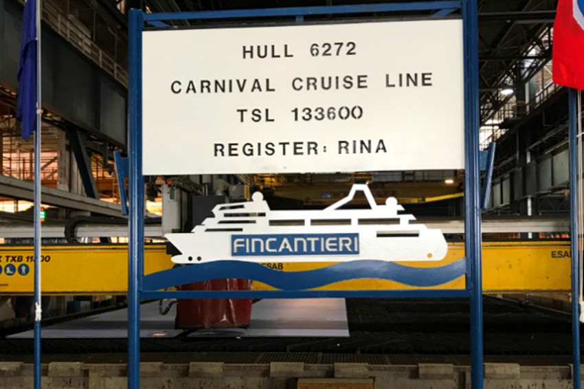 Fincantieri Cuts Steel for Carnival’s Third Vista Cruise Ship.jpg